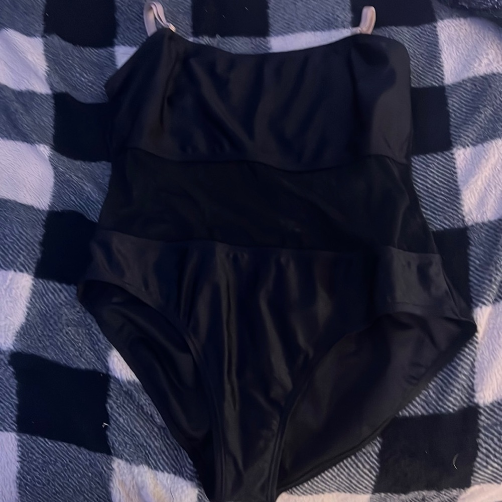 Natalie Dance Wear 2X Black Bodysuit